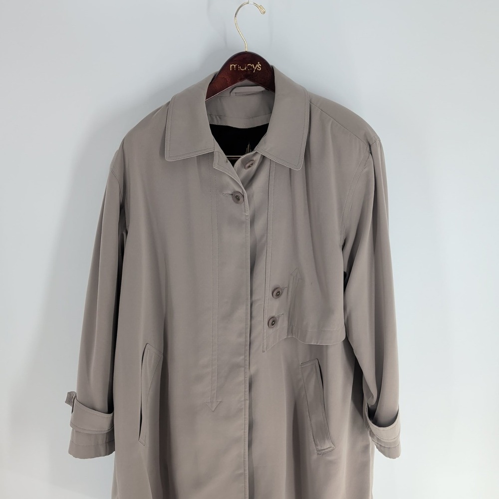 Vintage Misty Harbor Original Long Sleeve Knee‎ Length Trench Coat Beige Size 12
